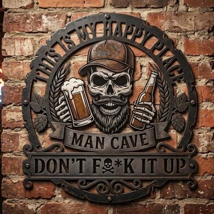 �羳�¿�Funny Skull Man Cave Metal Wall���t�˶�Ѩ���٠�