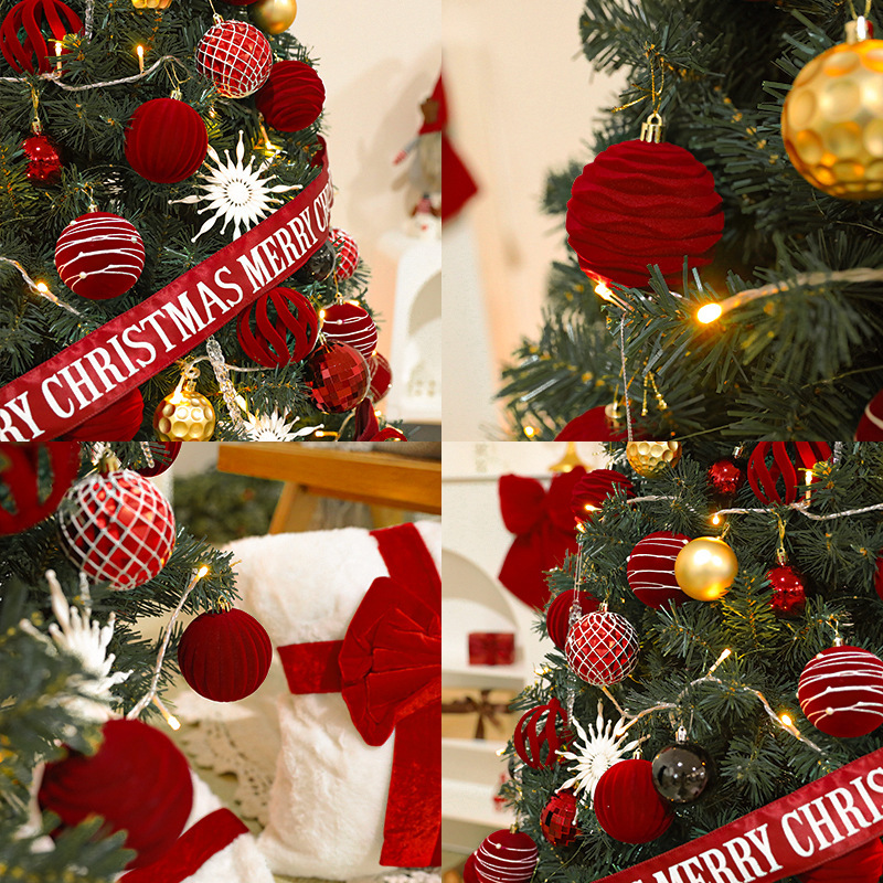 Shengyuan nuevo árbol de Navidad rojo con luces de Navidad hotel interior y exterior decoraciones domésticas grandes