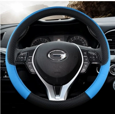 Steering wheel cover: for Many Models Embossed Export - general-quality-double-line-black-blue-round