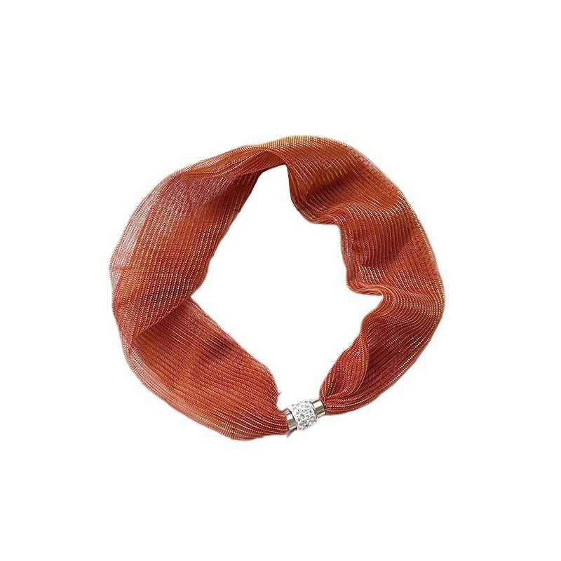 Moda de verano colorido bufandas de seda de absorción de cuello ocio de mujer ocio temperamento red bufandas cortas