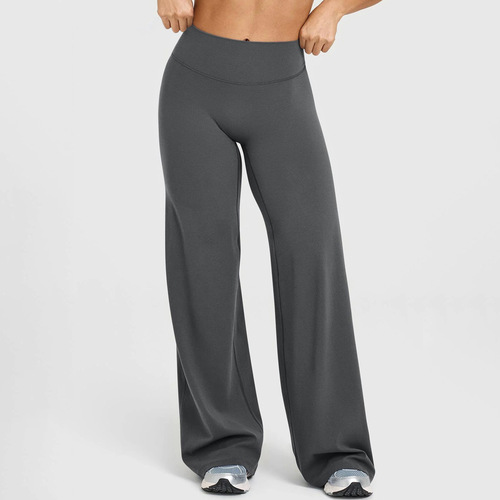 Women's Cross-border Amazon Straight Leg Yoga Pants No Embarrassing Line High-Waist Bell Bottom Pants Loose Outerwear Outdoor Sports Long Pants