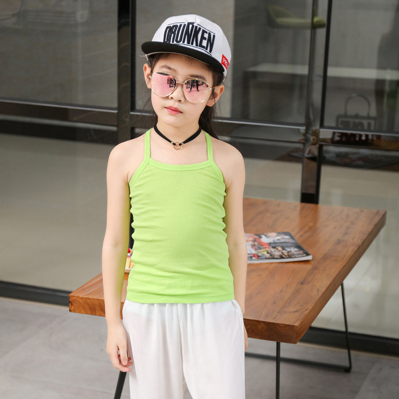 Camiseta de algodón para niños en forma de I para niñas pequeña camisola para niños ropa interior para niñas de verano