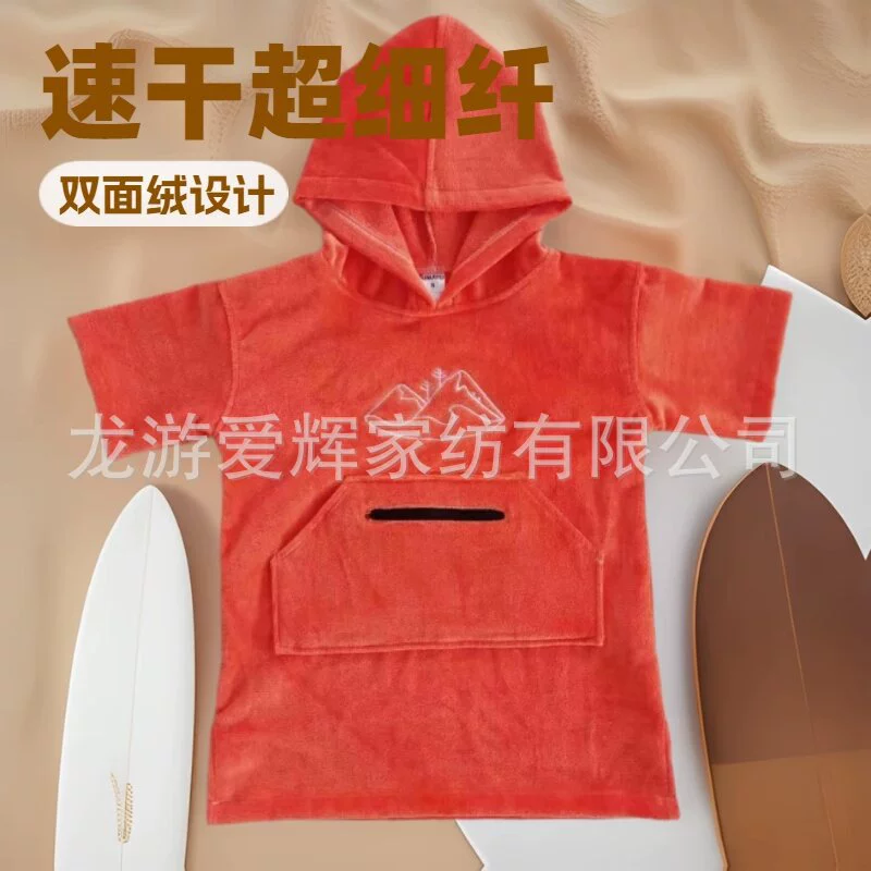 Заводское производство пляжных пончо из быстросохнущего ультратонкого махрового полотна с двусторонним флисовым покрытием, малые партии.