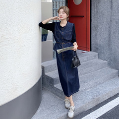 实拍主推现货-年秋季新款气质高级感马甲休闲牛仔套装裙女