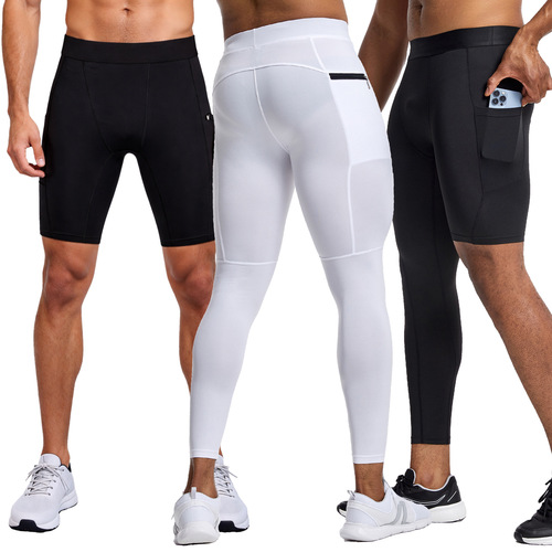 Amazon cross-border sports tights men's spring and summer elastic breathable quick-drying compression pants sweaty yoga fitness pants