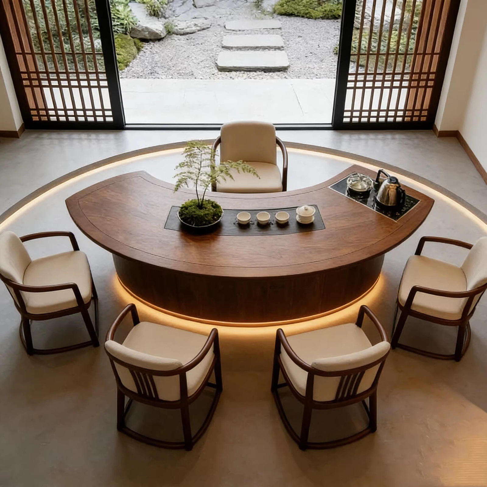 New Chinese-style black walnut wood tea table, 2026 new model, high-end Song-style aesthetic living room tea table