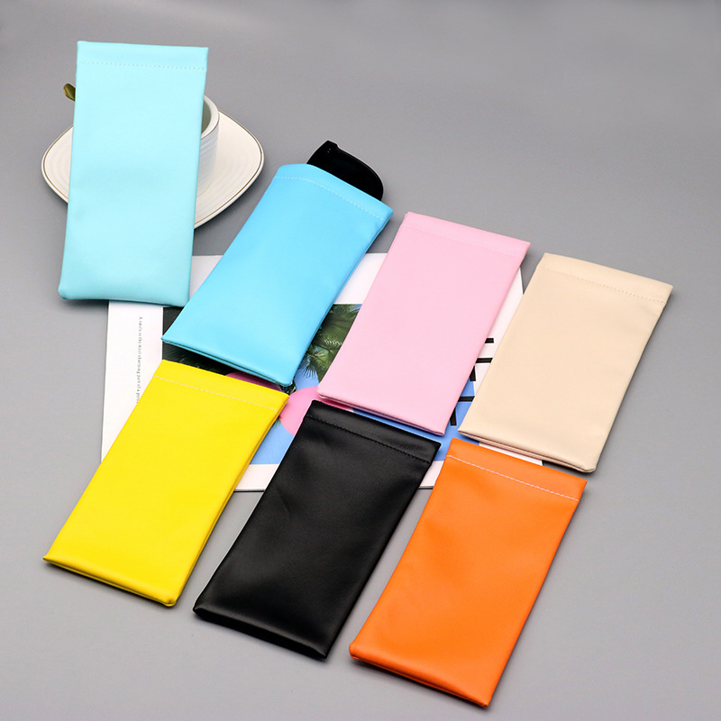 Spot glasses storage bag shrapnel glasses bag leather portable sunglasses glasses bag wholesale multi-color glasses bag