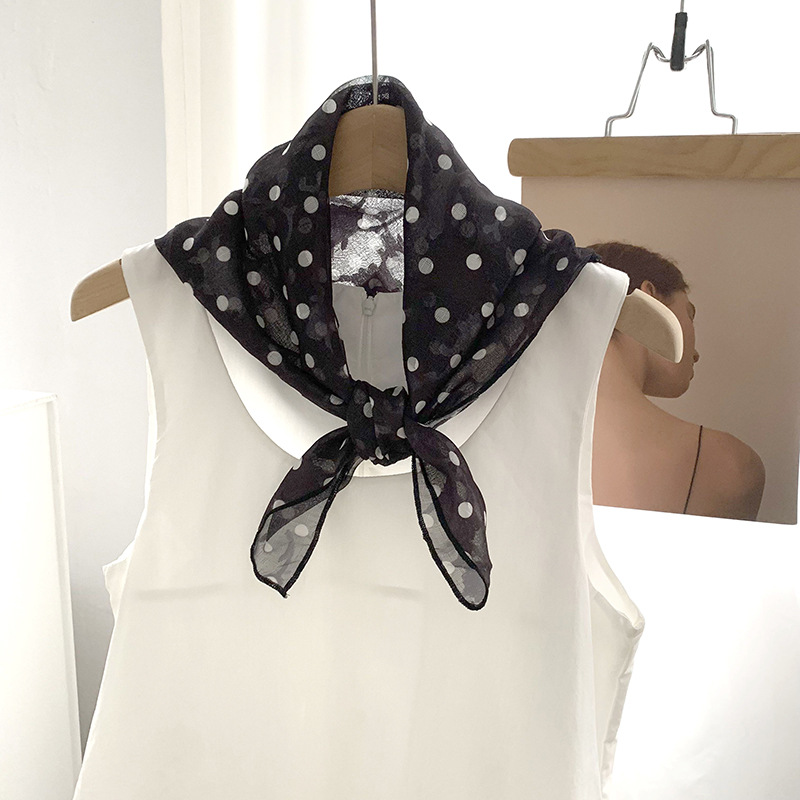 Arte y literatura rayas linas bufandas de seda femeninas coreanas de estilo universal nicho bufandas de cuello de cinta delgada bufandas de cuello protector solar