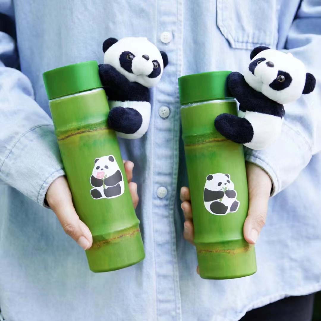 网红甘蔗瓶竹节杯 500ml创意一次性奶茶果汁外卖便携包装塑料瓶