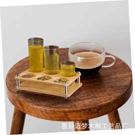 木制白酒杯架烈酒杯杯架分酒器竹架竹制子弹杯架多功能收纳架