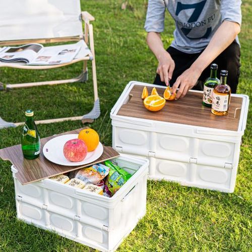 Camping storage box, outdoor stall, multifunctional foldable camping meal box, car storage box, portable