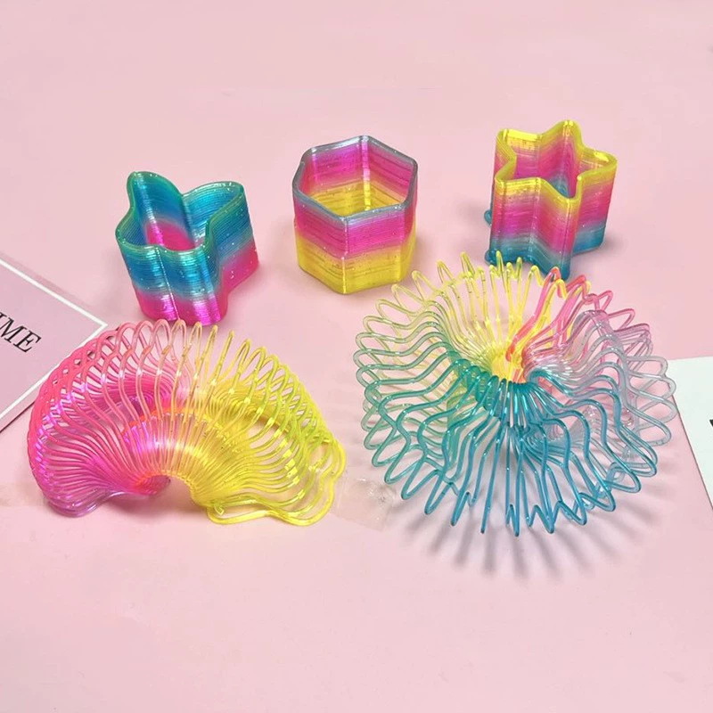 Радужный цветной эластичный Slinky, игрушка, награда для детского сада, подарок ко дню рождения, оптом