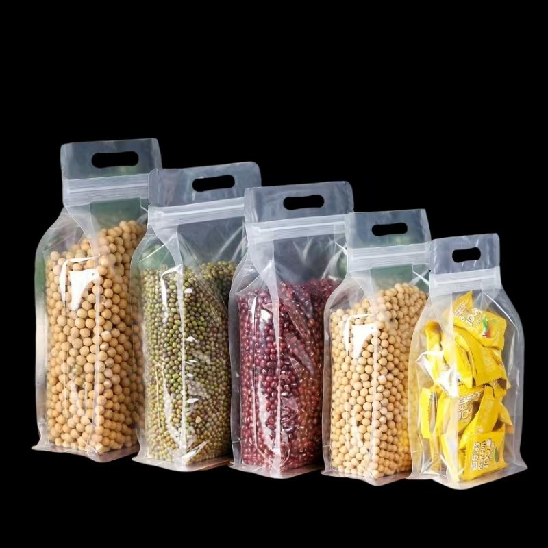 手提透明八边封食品手工特产包装袋自立自封干果加厚密封袋可批发