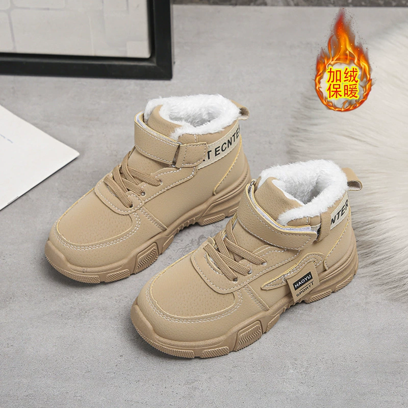 Детские сапоги Martin зимние новинки плюс бархат теплые детские хлопковые сапоги для мальчиков повседневные хлопчатобумажные туфли для девочек спортивные хлопчатобумажные туфли