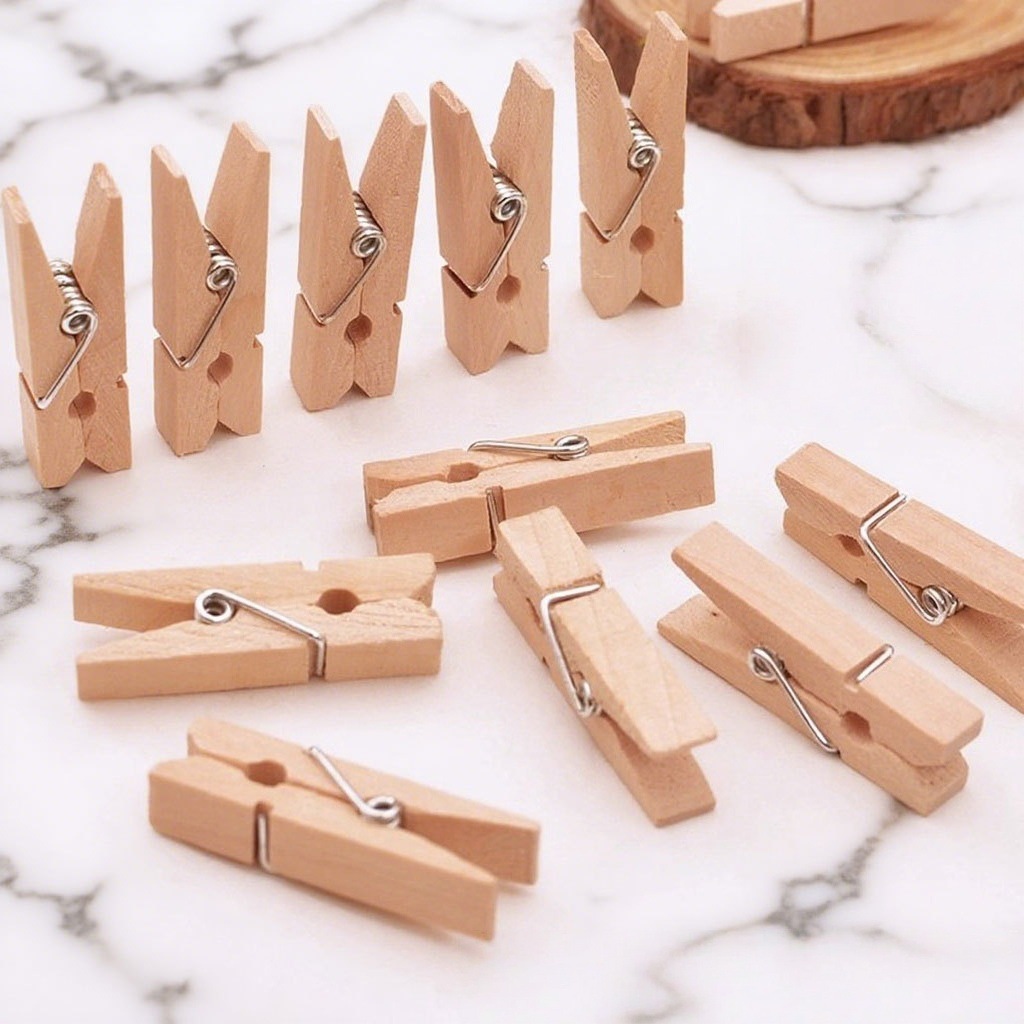 原木色木夹子 DIY小木夹子木质装饰照片夹家用衣服夹子木质工艺品
