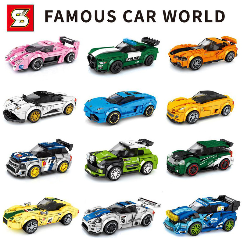 Senbao Building Blocks Famous Car World 6-Car 5051 607001 Assembled Toys Compatible with Lego Building Blocks Racing Model Senbao Building Blocks Famous Car World 6-Car 5051 607001 Assembled Toys Compatible with Lego Building Blocks Racing Model