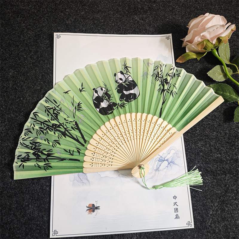 Ventilador de estilo antiguo ventilador plegable hombres y mujeres ventilador de baile clásico antiguo traje fotografía de rendimiento Hanfu apoyos estilo chino ventilador plegable hecho a mano