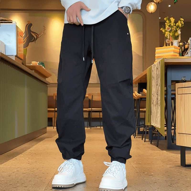 秋季新款潮牌休闲裤工装宽松百搭男士美式透气运动束脚哈伦长裤|undefined