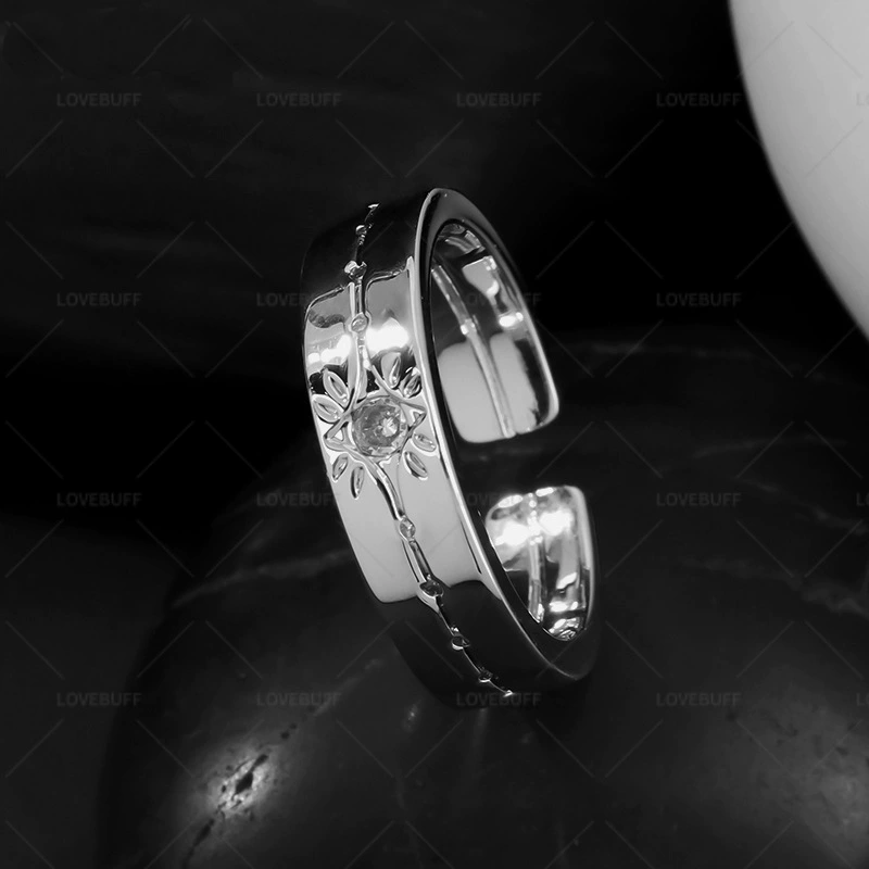 Tiktok Trending Love and Deep Space Shen Xinghui Couple Rings Sterling Silver Set with Gifts