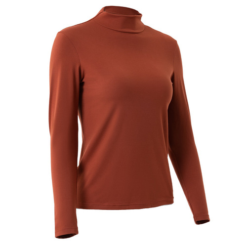 Women's half-high collar long-sleeve sweatshirt, thin version, solid color, base layer, high elasticity, skin-friendly, casual sport top