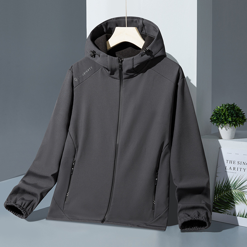 2025 primavera y otoño al aire libre abrigo de asalto grueso abrigo con capuchón abrigo a prueba de viento impermeable traje de montaña pareja el mismo