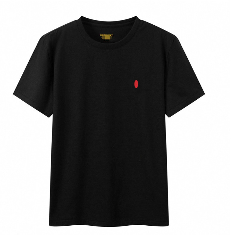 小馬標クロスボーダー夏男性丸首tシャツ半袖修身純綿刺繍r1上着カジュアル百合純綿|undefined