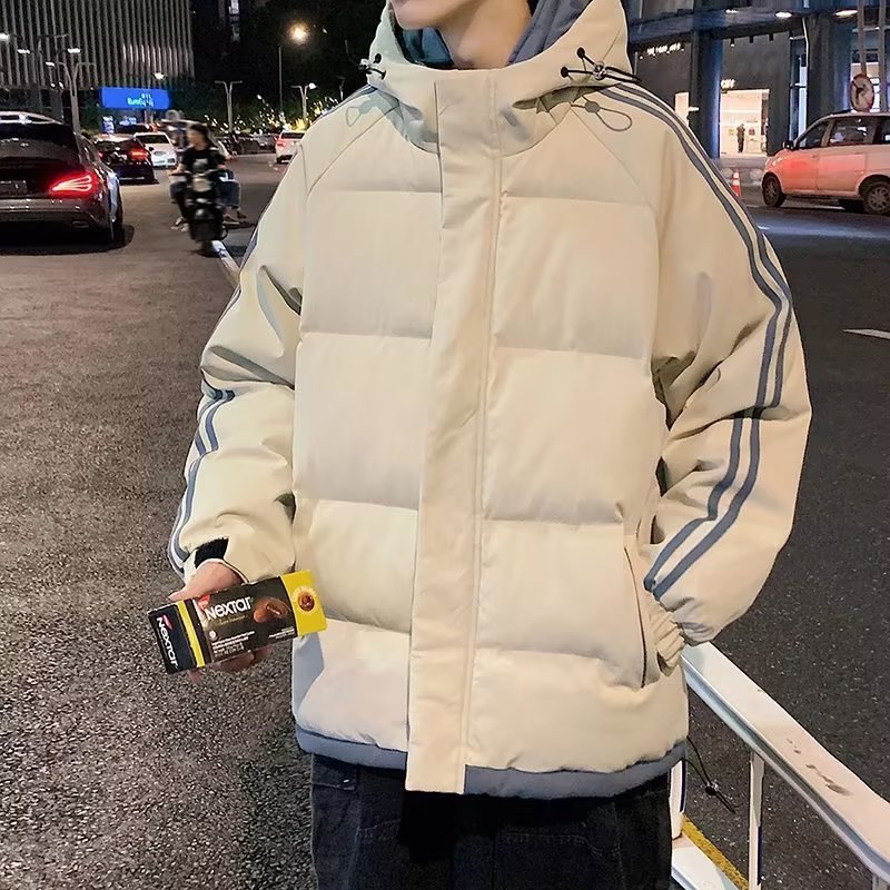 Chaqueta acolchada de algodón de dos piezas falsa japonesa de la Juventud para hombres y mujeres chaqueta acolchada de algodón engrosada con capucha de la pareja de invierno chaqueta acolchada de algodón