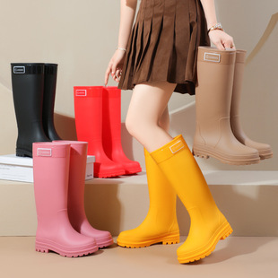 Extraordinary Rain Boots "Mango Yellow High Rain Boots" Non-Slip Thickened Women's Boots Hiking and River Tracing Protective Wading Boots