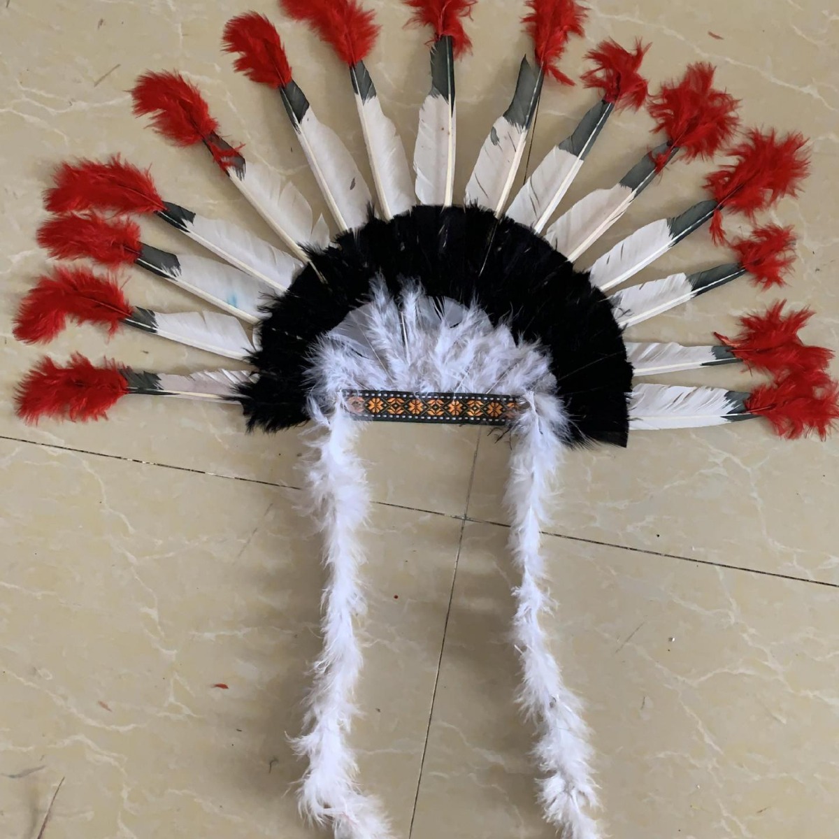 Halloween salvaje decoración fiesta cosplay tocado pluma india color jefe pluma indígena