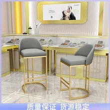 吧台椅现代简约酒吧椅靠背高脚凳家用眼镜珠宝店收银台椅子高凳