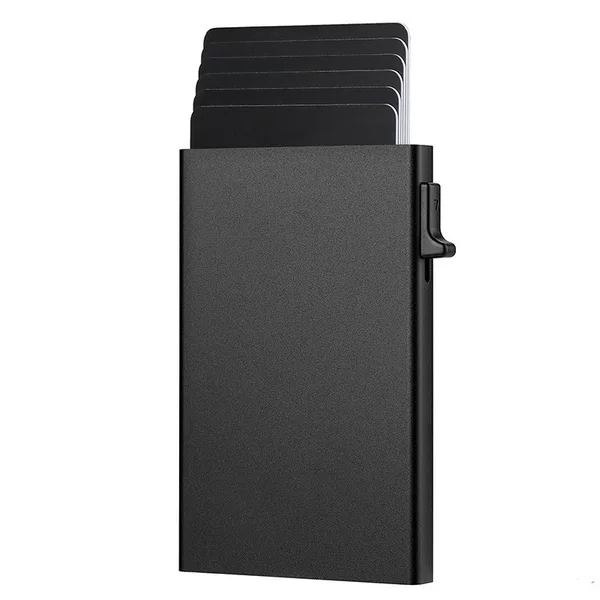 Trendy Brand Metal Wallet Ultra-Thin Automatic Pop-Up Card Holder for Men and Women Anti-Degaussing Anti-Theft Card Case B