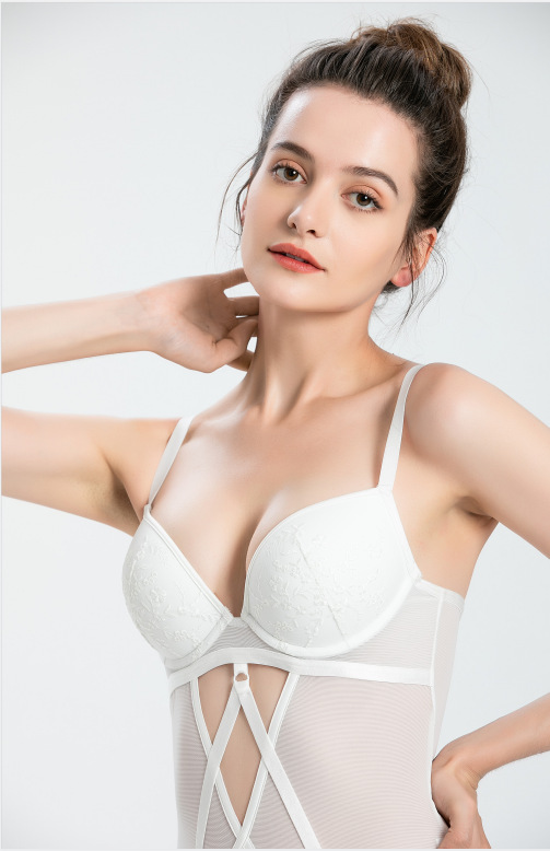 Wind sexy embroidery with steel rings gathering for fun jumpsuit, women's underwear set, cross hollowed out jumpsuit_voghion.com