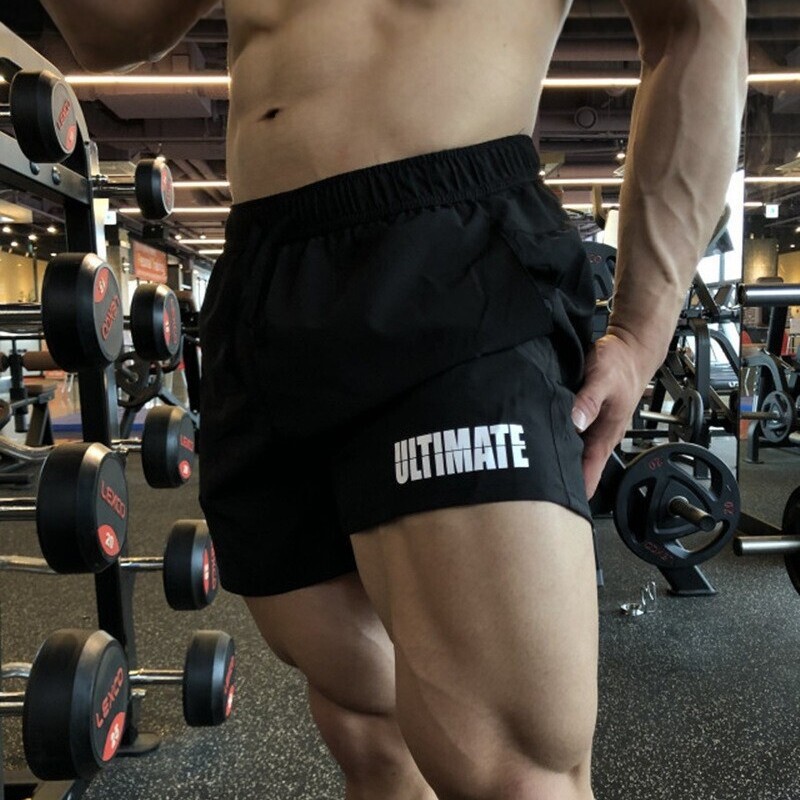 Summer Men's Quick-Dry Fitness Shorts for Muscle Training, Trendy Breathable Elastic Shorts for Weightlifting, Running, and Squats