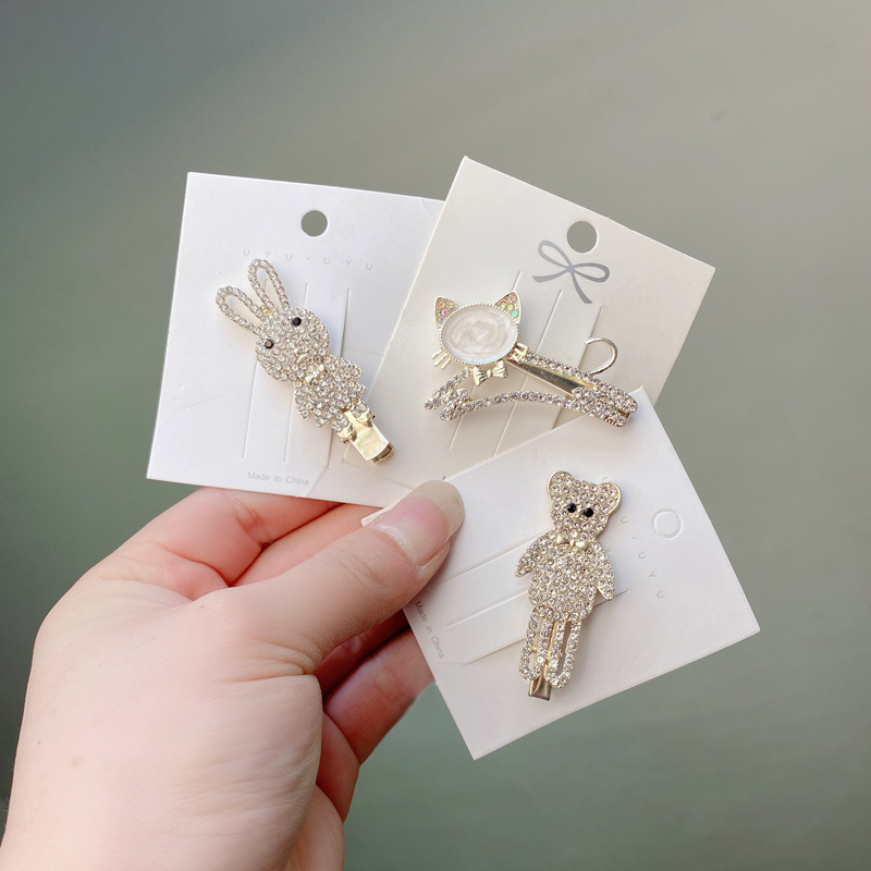 3件:滿鑽兔子+小貓+瘦熊