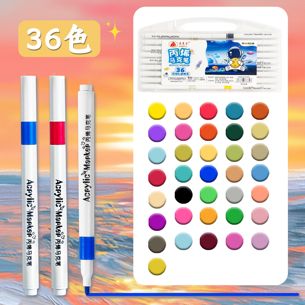 marcador de acrílico pincel de alto valor de pintura pincel de estudiantes impermeable 48 juegos de pincel de color regalos de vacaciones de niños al por mayor