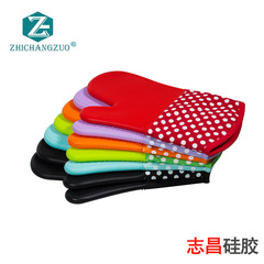 White polka dot cloth honeycomb gloves, oven microwave oven insulation baking cotton kitchen silicone gloves