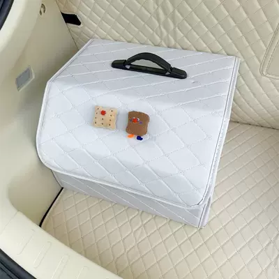 storage box cute multifunctional sundries Car storage bag/box - two-red-noses-white-storage-box-large-size