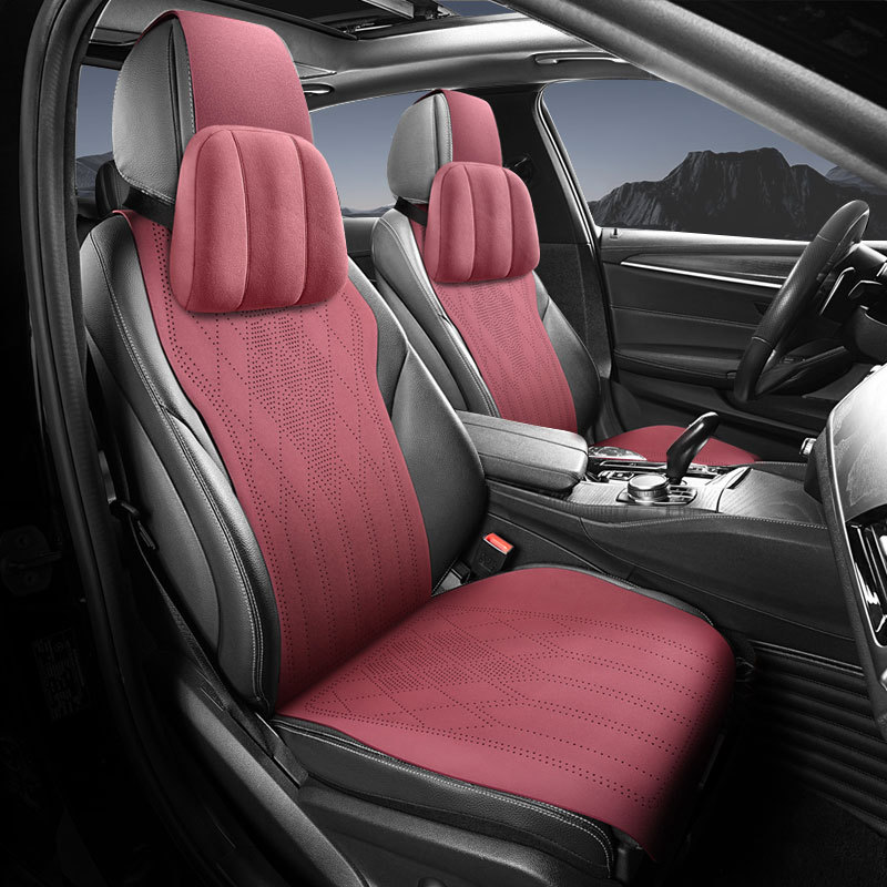 Cross-Border Car Seat Cushion, Summer Breathable Seat Cover, Universal for All Seasons, Suede Half-Cover Small Saddle Pad, Foreign Trade