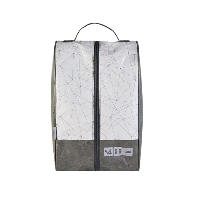 新款杜邦纸手提包 创意拼接手拎鞋袋印logo 揉纹撕不烂环保涤纶