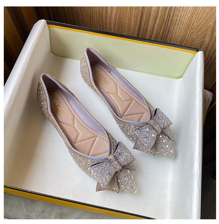 Women's Elegant Bow Knot Rhinestone Point Toe Flats display picture 15