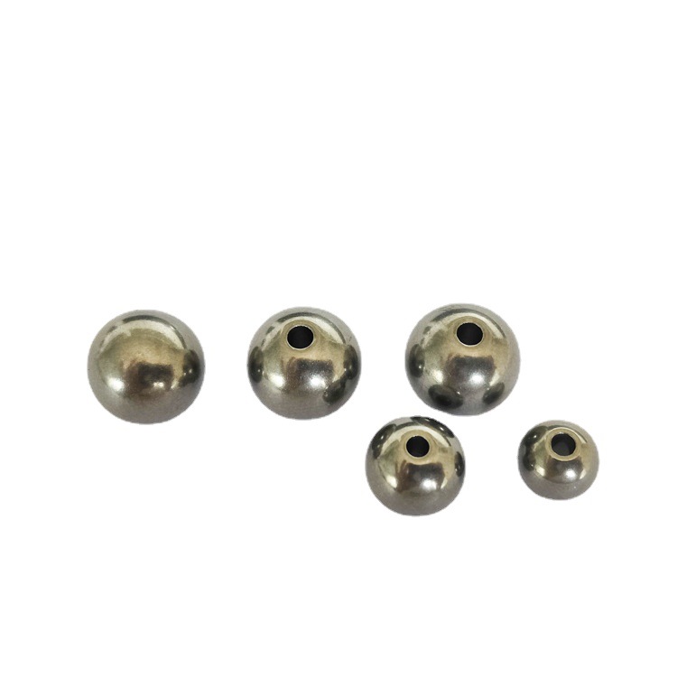 Titanium alloy beads TC4 titanium ball titanium alloy beads Buddha beads hand string solid drilling beads acceptable anodized