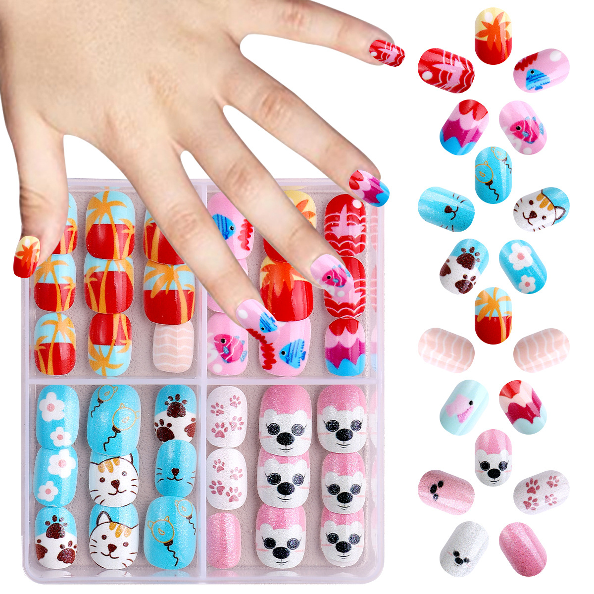Set de manicura para niñas ZHJP-476 (incluye 3 pegamentos de gelatina gratis + pequeñas limas).