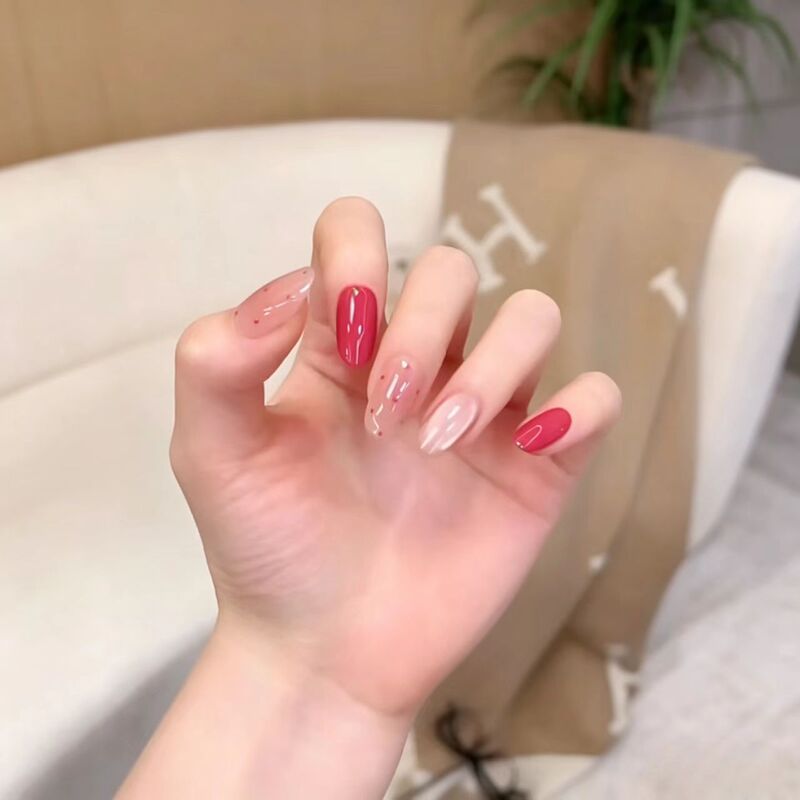 【Cute and Alluring】Pure Desire Girl Style Polka Dot Cat Eye Handmade Wearable Nails New High-End Nail Pieces Wholesale 【Cute and Alluring】Pure Desire Girl Style Polka Dot Cat Eye Handmade Wearable Nails New High-End Nail Pieces Wholesale