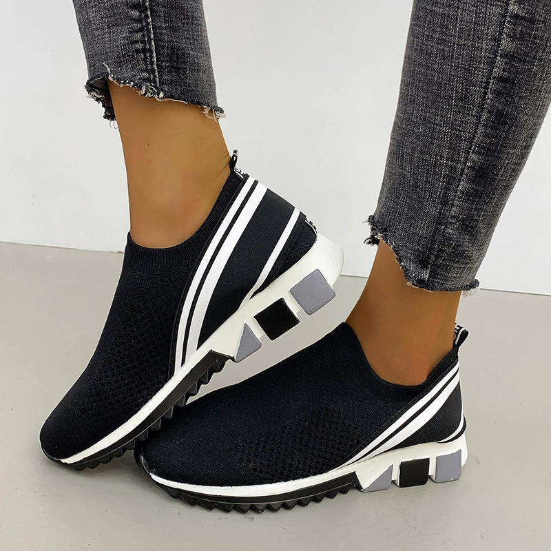 2022 новая трансграничная женская обувь больших размеров для внешней торговли, однотонные дышащие сетчатые повседневные ветровые кроссовки, кроссовки