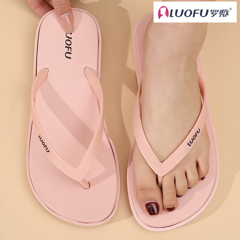 Luofu minimalista casual plana color caramelo chanclas verano de las mujeres al aire libre viajes vacaciones playa natación