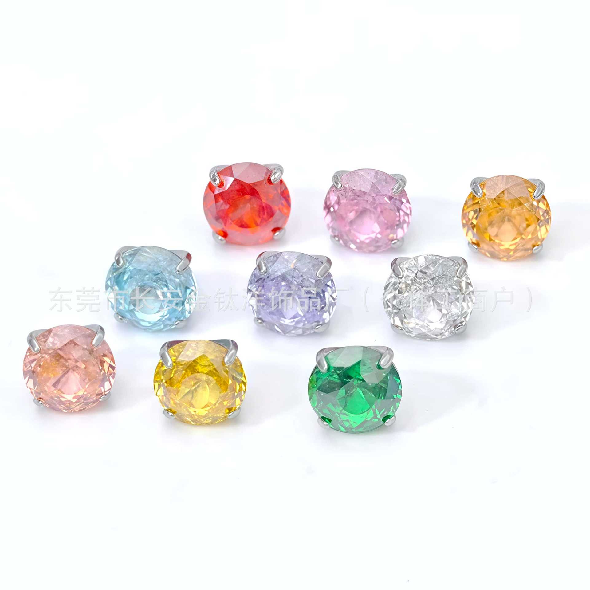 F136 Titanium Round Bottom Inner Tooth Star-Cut Zircon Lip Nail Ear Bone Nail Body Piercing Jewelry detail image 8