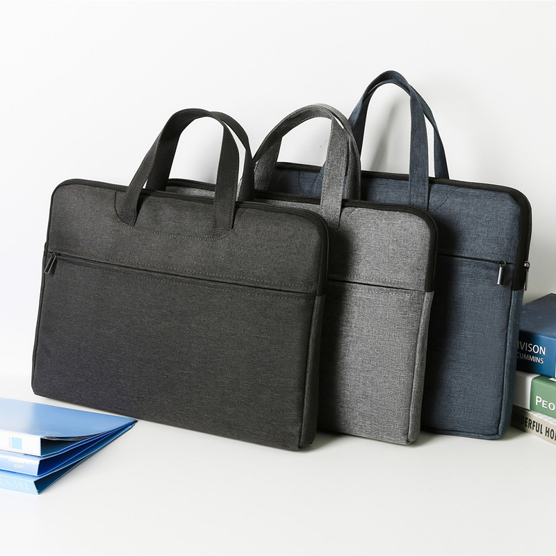 Portable Business Briefcase Men's Portable Document Bag Zipper Multi-layer Portable Document Business Bag Conference Bag