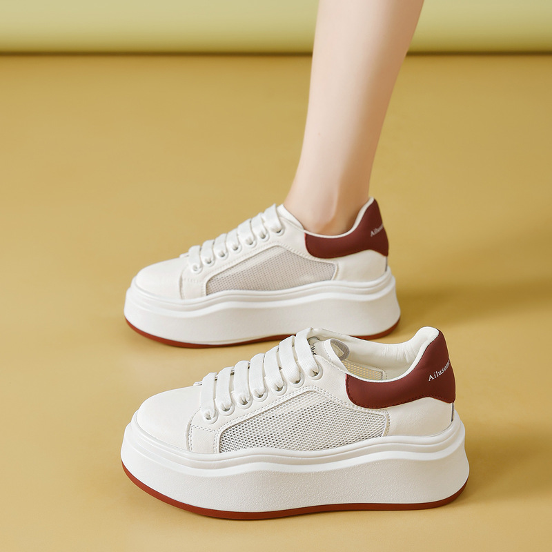 2026 Spring and Summer New Breathable Height-Increasing Sneakers for Petite Women, Mesh Mcqueen Sports Shoes, Thick-Soled White Shoes for Women 2026 Spring and Summer New Breathable Height-Increasing Sneakers for Petite Women, Mesh Mcqueen Sports Shoes, Thick-Soled White Shoes for Women