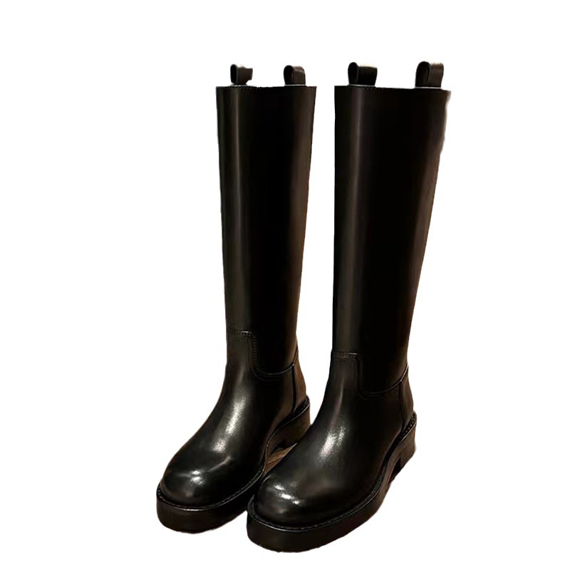 Uva mamá botas rectas de suela gruesa para las mujeres Otoño e Invierno Nuevo aumento de la altura que adelgaza la rodilla pequeña botas de caballero image 7