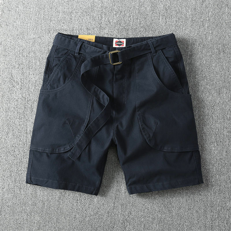 2025 Heavy Camouflage Retro Cargo Shorts Summer Men's Multi-Flap Pocket Pants Loose Casual Five-Point Pants Medium Pants Large Size